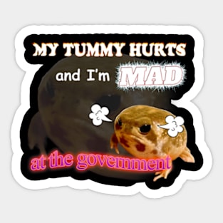 My Tummy Hurts And I'm Mad At The Government Sticker